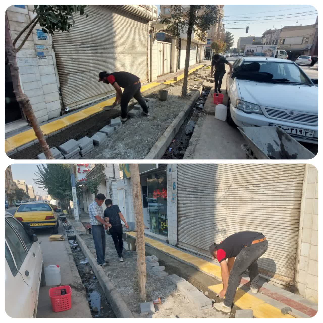 اجرای کفپوش خیابان بهشتی